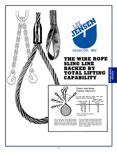 Lee Jensen Wire Rope Sling Catalog Cover